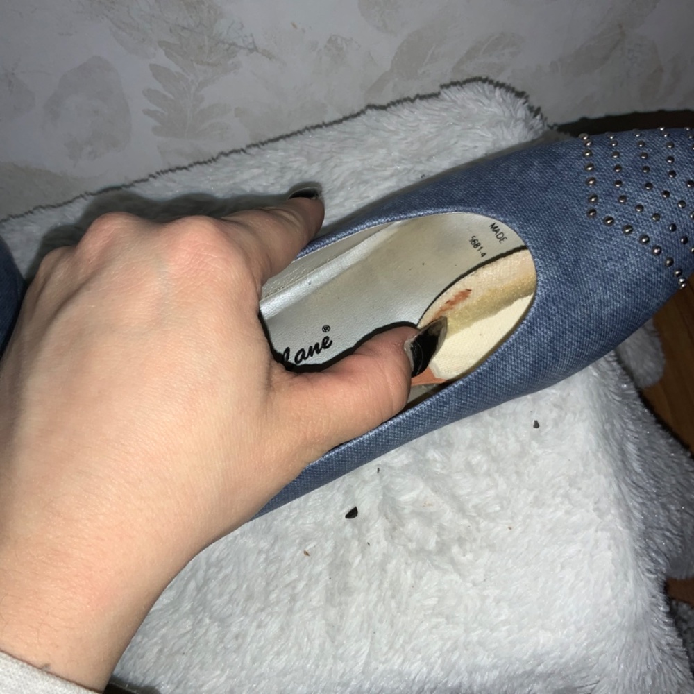 Women’s Denim Blue Shoes Preowned Size 7.5n - Picture 2 of 5